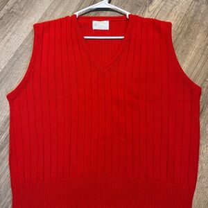 London Fog V-Neck Red Sweater Vest